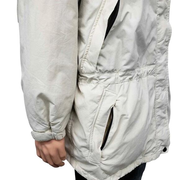 Eddie Bauer Parka Jacket Coat XL Full Zip Fleece Quilted Lined Insulated Stone - Picture 6 of 12